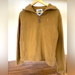 Barbour size large quarter zip 100% lambs wool